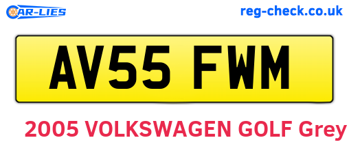 AV55FWM are the vehicle registration plates.