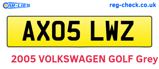 AX05LWZ are the vehicle registration plates.