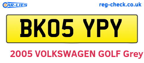 BK05YPY are the vehicle registration plates.