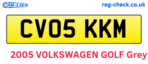 CV05KKM are the vehicle registration plates.