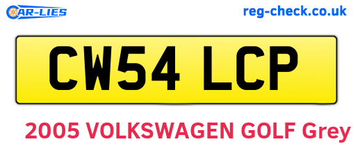 CW54LCP are the vehicle registration plates.