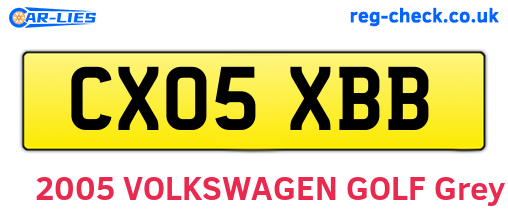 CX05XBB are the vehicle registration plates.