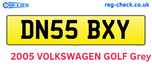 DN55BXY are the vehicle registration plates.