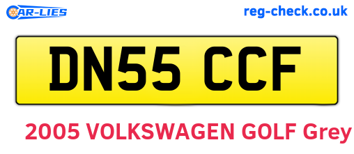 DN55CCF are the vehicle registration plates.