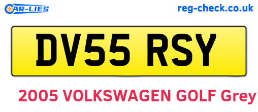 DV55RSY are the vehicle registration plates.