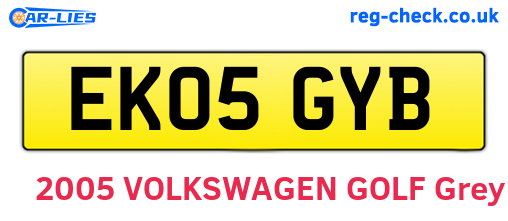 EK05GYB are the vehicle registration plates.
