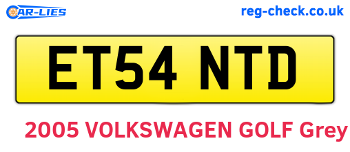 ET54NTD are the vehicle registration plates.