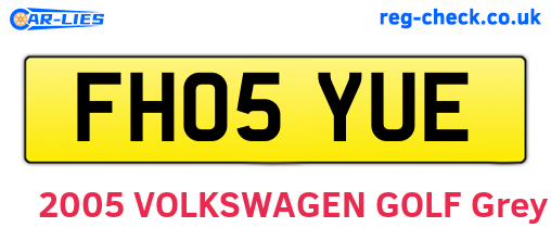 FH05YUE are the vehicle registration plates.