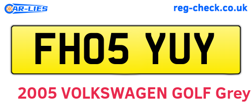 FH05YUY are the vehicle registration plates.