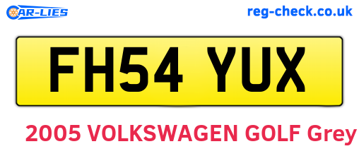 FH54YUX are the vehicle registration plates.