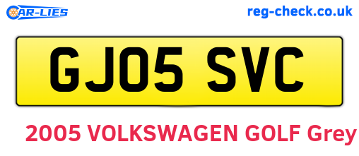 GJ05SVC are the vehicle registration plates.