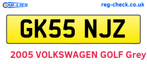 GK55NJZ are the vehicle registration plates.