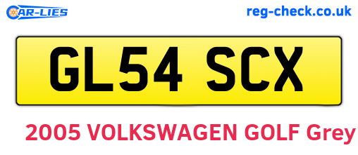 GL54SCX are the vehicle registration plates.
