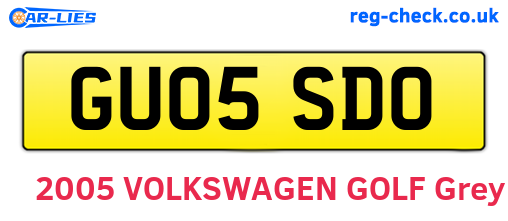 GU05SDO are the vehicle registration plates.