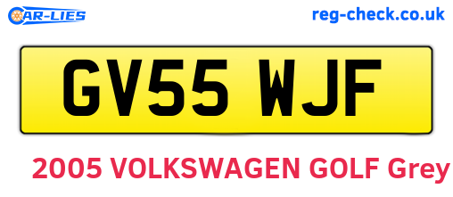 GV55WJF are the vehicle registration plates.