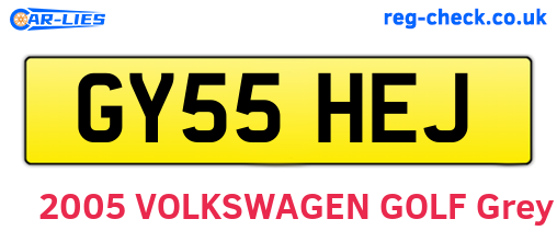 GY55HEJ are the vehicle registration plates.