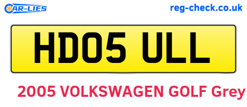 HD05ULL are the vehicle registration plates.