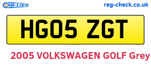 HG05ZGT are the vehicle registration plates.