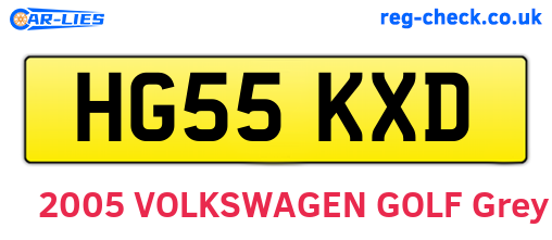 HG55KXD are the vehicle registration plates.