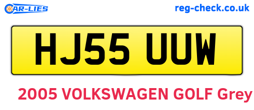 HJ55UUW are the vehicle registration plates.