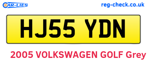 HJ55YDN are the vehicle registration plates.