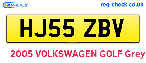 HJ55ZBV are the vehicle registration plates.