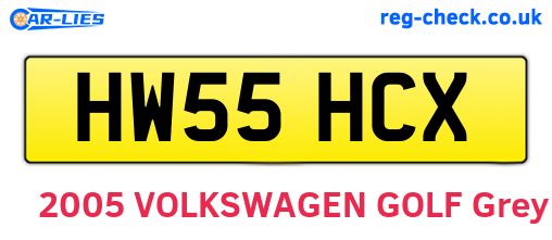 HW55HCX are the vehicle registration plates.