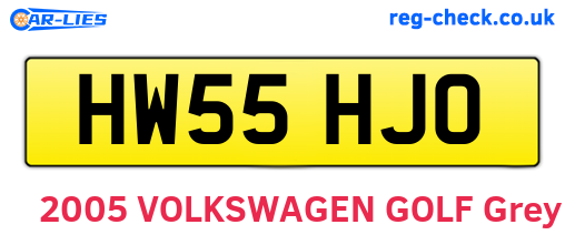 HW55HJO are the vehicle registration plates.