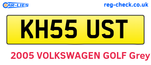 KH55UST are the vehicle registration plates.