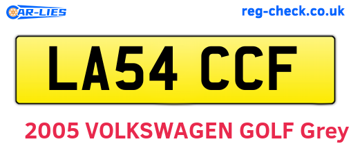 LA54CCF are the vehicle registration plates.