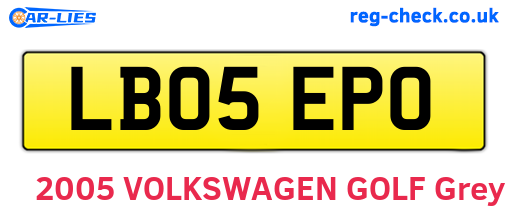 LB05EPO are the vehicle registration plates.