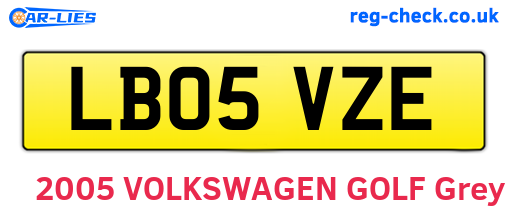 LB05VZE are the vehicle registration plates.
