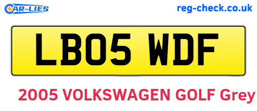 LB05WDF are the vehicle registration plates.