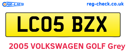 LC05BZX are the vehicle registration plates.