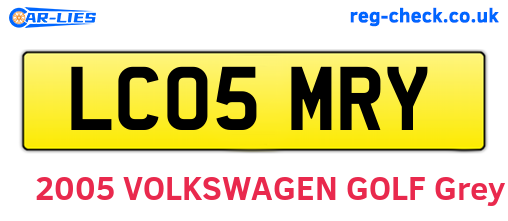 LC05MRY are the vehicle registration plates.