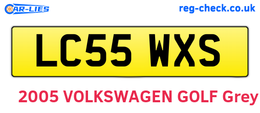 LC55WXS are the vehicle registration plates.