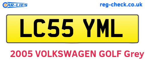 LC55YML are the vehicle registration plates.