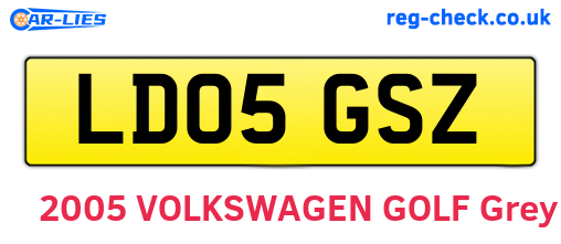 LD05GSZ are the vehicle registration plates.