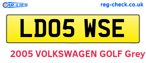 LD05WSE are the vehicle registration plates.