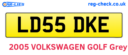 LD55DKE are the vehicle registration plates.