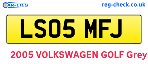 LS05MFJ are the vehicle registration plates.