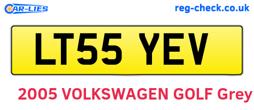 LT55YEV are the vehicle registration plates.