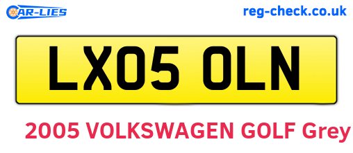 LX05OLN are the vehicle registration plates.