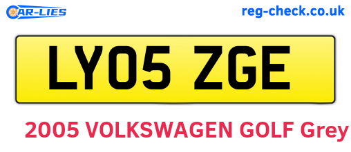 LY05ZGE are the vehicle registration plates.