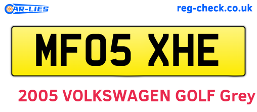 MF05XHE are the vehicle registration plates.