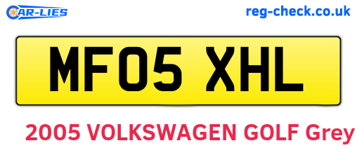 MF05XHL are the vehicle registration plates.