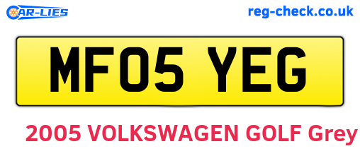 MF05YEG are the vehicle registration plates.