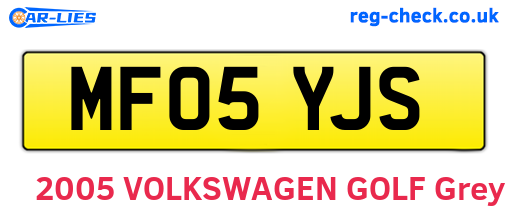 MF05YJS are the vehicle registration plates.