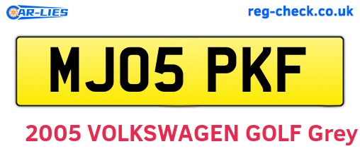 MJ05PKF are the vehicle registration plates.