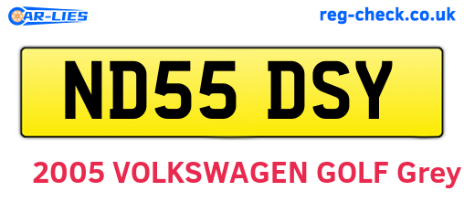 ND55DSY are the vehicle registration plates.